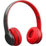 Torima P47 Extra Bass Wireless Bluetooth Kulaklık 5.0+EDR FM Radyo Kırmızı
