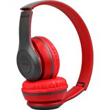 Torima P47 Extra Bass Wireless Bluetooth Kulaklık 5.0+EDR FM Radyo Kırmızı