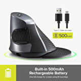  TechTic Kablosuz Dikey Mouse Sessiz 6 Tuşlu 800/1200/1600 DPI Bilek Destekli Ergonomik-Delux M618gx