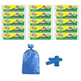 Ögem Orta Boy Çöp Poşeti 55x60 Cm 20'li Rulo 15 Paket Mavi