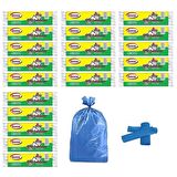 Ögem Orta Boy Çöp Poşeti 55x60 Cm 20'li Rulo 20 Paket Mavi