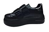 Womenly Moda 2001 Siyah Cırtlı Kadın Sneaker Spor Ayakkabı