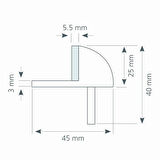 Canex Yer Kapı Tamponu Yarım Ay (Zamak-Paslanmaz)