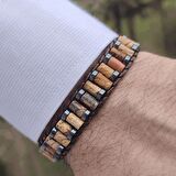 Jasper & Hematit Taşı Silindir Bileklik