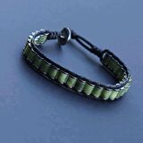 Doğal Taş Yeşim Taşı Bileklik, Hematit Taşı Silindir Bileklik, Erkek Bileklik, Kadın Bileklik