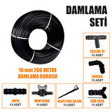 DELİKLİ 200 METRE DAMLA SULAMA SİSTEMİ DAMLAMA BORUSU VE EK PARÇALARI BAHÇE AĞAÇ FİDAN SEBZE SULAMA EKİPMANLARI DAMLAMA HORTUMU