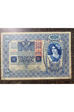 Alman Avusturya Macaristan Kırmızı Sürşarjlı 1000 Kronen 1902 / 1919 Serie 1462 No 88790