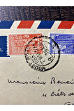 Hindistan'dan İsvicre Geneva'ya Uçak Postası Zarfı 1952 yılından BY AİRMAİL from İndia to Switzerl