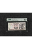 Türk Lirası PMG 67 EPQ SUPERB GEM UNC 50 Lira P 188 1970 (ND 1976) S/N I90 6. Emisyon 2. Tertip