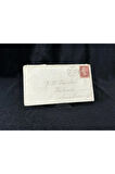 İngiltere Klasik Dönem 1869 Victoria Dönemi Red Penny Pullu Zarf postadan geçmiş Plate Number 110 H