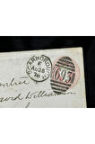 İngiltere Klasik Dönem 1878 Victoria Dönemi Pink Penny kendinden Pullu Antiye Zarf postadan geçmiş