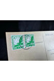 Almanya Nazi Reich Dönemi Posta Kartı AirMail Luftpost 5 Pfennig Gamma Haç Kartal Pullu Uçak postas