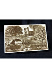 VINTAGE Kartpostal ELGIN CATHEDRAL FROM THE LOSSIE RIVER SCOTLAND RPPC 1942 yılından 4 adet 1/2 d p