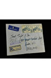 Uçak Postası Air Mail 1949 yılından Bahama'lardan İngiltereye postalanmış 2x 6d Pullu taahhütlü Za