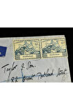 Uçak Postası Air Mail 1949 yılından Bahama'lardan İngiltereye postalanmış 2x 6d Pullu taahhütlü Za