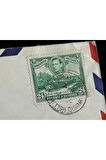 Uçak Postası Air Mail 1936 -1952 yılından British Guiana'dan Amerika'ya postalanmış 24 Cent Pullu
