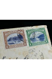 1935 yılında Trinidad and Tobago dan İngiltere'ye postalanmış 1 ve 2 Cent Pullu