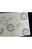 1953 yılında Trinidad and Tobago dan taahhütlü İngiltere'ye postalanmış 8, 12, 24 Cent Pullu Regis