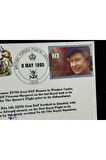 İngiltere Kraliyet Kraliçe Uçuşu İlk Gün Zarfı 1995 THE QUEENS FLİGHT FDC Islak İmzalı Limited 15