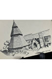 İngiltere Vintage Kartpostal Brookland, Kent, St. Augustine's Church / kilisesi AW Hodge Illustrati
