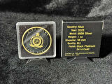 2023 Niue 2 Dolar Hibernia - Black Platinum & 24 Ayar Altın Kaplama 1 Oz Gümüş Para 100 Limitli Seri