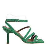 Kadın Yerhan Yeşil Kot Malzeme Sandalet 8 cm 9902