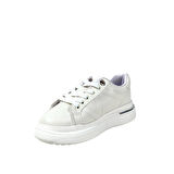 Kadın Eryal BeyazGümüş Bağcıklı Günlük Spor Ayakkabı Sneaker 3 Cm Sp110