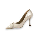 Kadın Recsa Ten 3 Bantlı Sivri Burun İnce Topuk Stiletto 9 Cm 2222