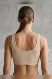 Büyük Beden Kalın Askılı Çıkarılabilir Pedli Fitilli Pamuk Büstiyer Bralet Atlet Spor Sütyen Crop Top Siyah Beyaz Ten