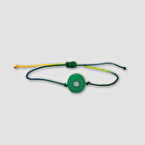 Uretti - Buket 8636 - El İşi Kivi Desenli Fimo Boncuk  Bileklik 21cm - Yeşil