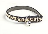 LEOPAR DESENLİ 1 CM ZİLLİ TASMA