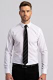 Tudors Slim Fit Dar Kesim Küçük Yaka Düz Erkek Göm