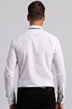 Tudors Slim Fit Dar Kesim Küçük Yaka Düz Erkek Göm
