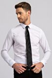 Tudors Slim Fit Dar Kesim Küçük Yaka Düz Erkek Göm