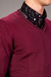 Tudors Slim Fit Dar Kesim V Yaka Pamuklu Erkek Kaz