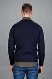Tudors Slim Fit Dar Kesim Düğmeli Düz Pamuk Erkek Hırka