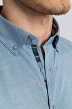 Tudors Slim Fit Dar Kesim Uzun Kol Poplin Oxford Erkek Gömlek