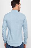 Tudors Slim Fit Dar Kesim Uzun Kol Çift Cep Unisex Kot Gömlek