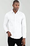 Tudors Süper Slim Fit Dar Kesim Likralı Düz Saten Erkek Gömlek