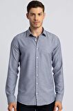Tudors Modern Slim Fit Dar Kesim Armürlü Erkek Gömlek