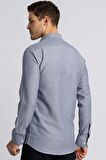 Tudors Modern Slim Fit Dar Kesim Armürlü Erkek Gömlek