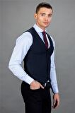 Tudors Slim Fit Dar Kesim Kendinden Desenli Erkek Yelek