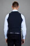 Tudors Slim Fit Dar Kesim Kendinden Desenli Erkek Yelek