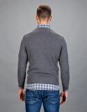 Tudors Slim Fit Dar Kesim Bisiklet Yaka Petek Desenli Erkek Kazak
