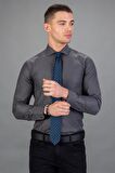 Tudors Modern Slim Fit Dar Kesim Armürlü Erkek Gömlek