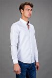 Tudors Slim Fit Dar Kesim Düz Spor Erkek Gömlek