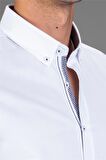 Tudors Slim Fit Dar Kesim Düz Spor Erkek Gömlek
