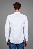 Tudors Slim Fit Dar Kesim Düz Spor Erkek Gömlek
