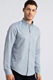 Tudors Slim Fit Dar Kesim Uzun Kol Poplin Oxford Erkek Gömlek