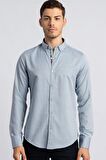 Tudors Slim Fit Dar Kesim Uzun Kol Poplin Oxford Erkek Gömlek